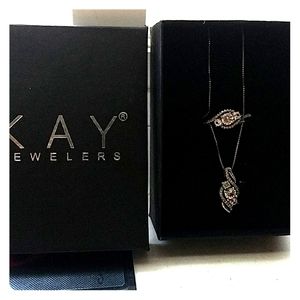 White Sapphire Necklace and Ring Set